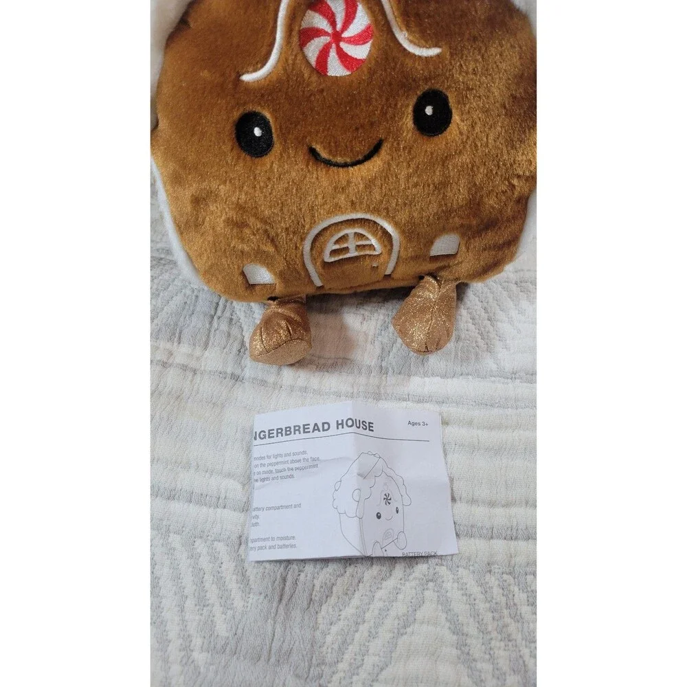 FAO Schwarz Glow Brights Gingerbread House Light-Up Plush‎ Tested Christmas Toy